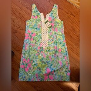 Lilly Pulitzer Pink and Green Floral Dress NWT $188 retail